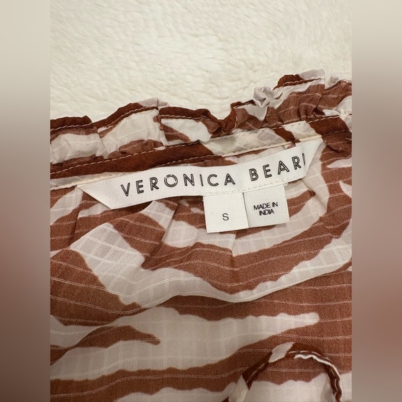 Veronica Beard Danica Tasseled Gathered Animal Print Mini Dress Size S - Picture 11 of 12